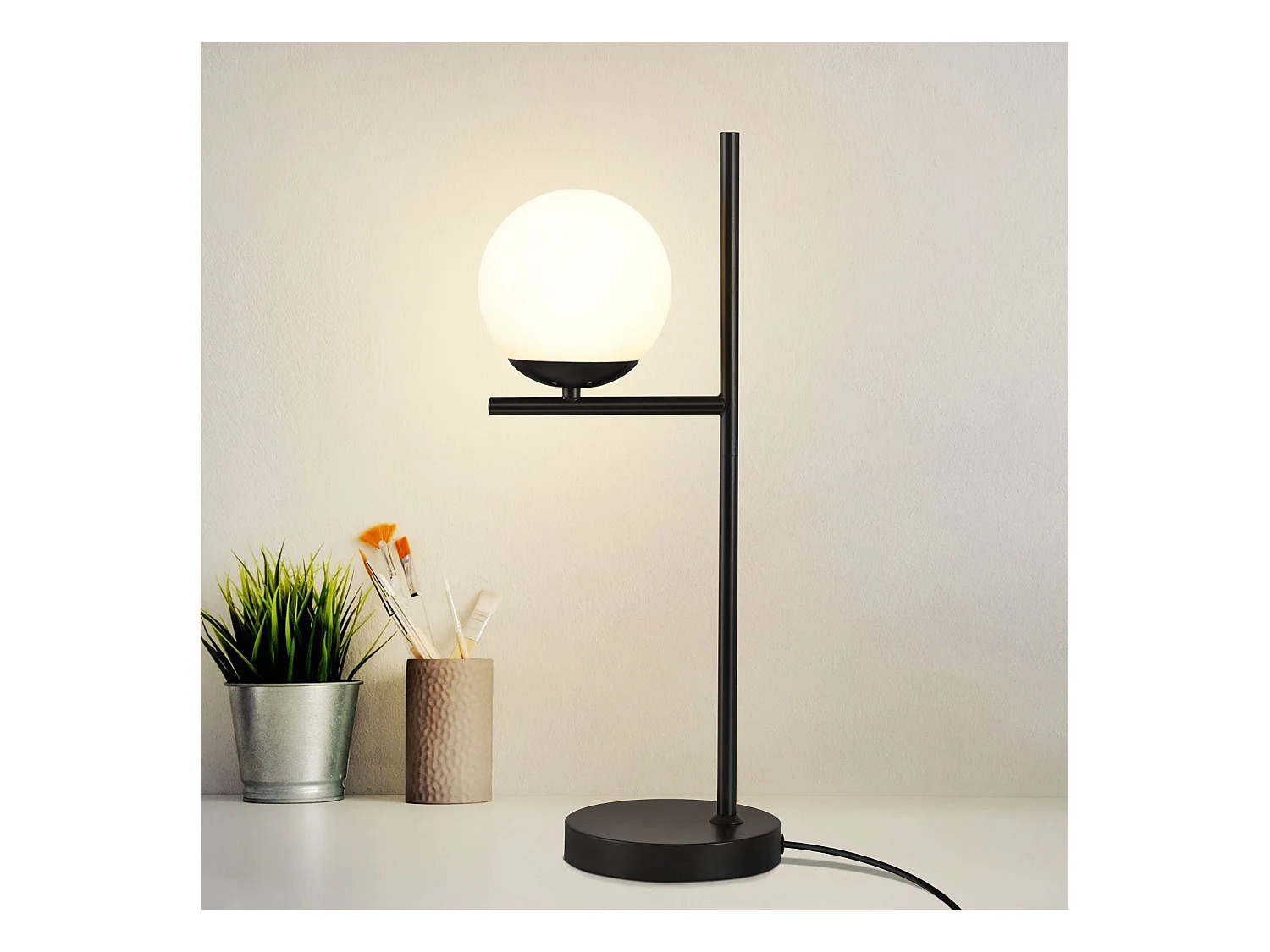 NETTLIFE lampe de Table salon lampe de chevet E27 noir moderne verre Design Vintage rétro industriel lampe de Table avec 1.5M