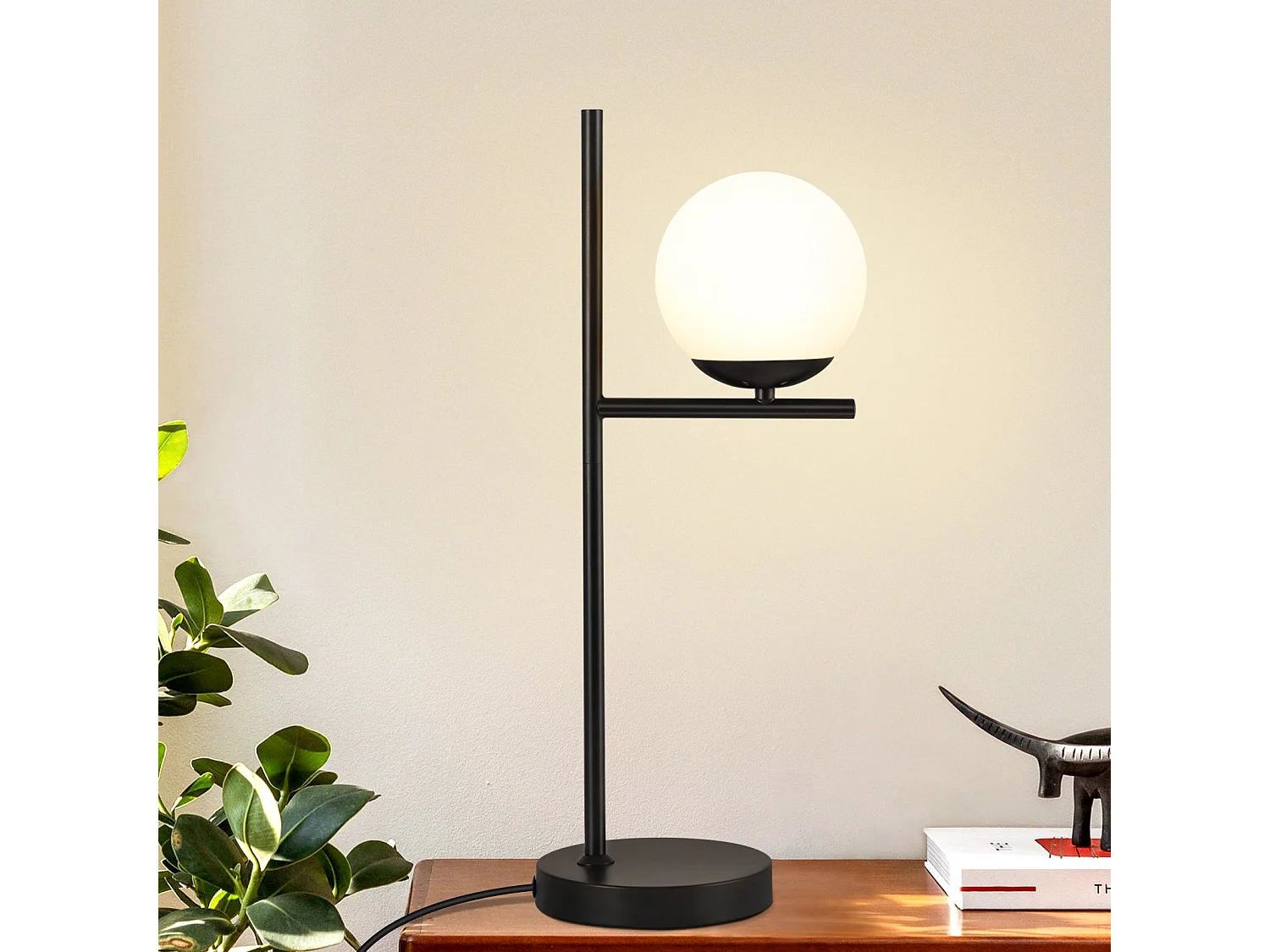 NETTLIFE lampe de Table salon lampe de chevet E27 noir moderne verre Design Vintage rétro industriel lampe de Table avec 1.5M