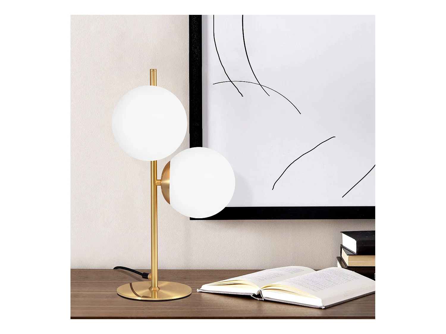 NETTLIFE tafellamp nachtkastellamp moderne industriële gouden 2 lampen met schakelaar ontwerp metaal wit glas E27