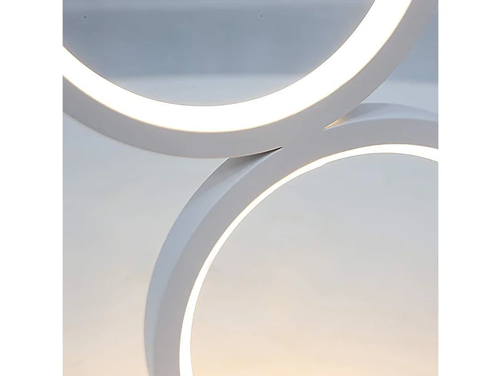 NETTLIFE LED lampe de table dimmable lampe de chevet tactile design moderne anneau en métal blanc aluminium étude