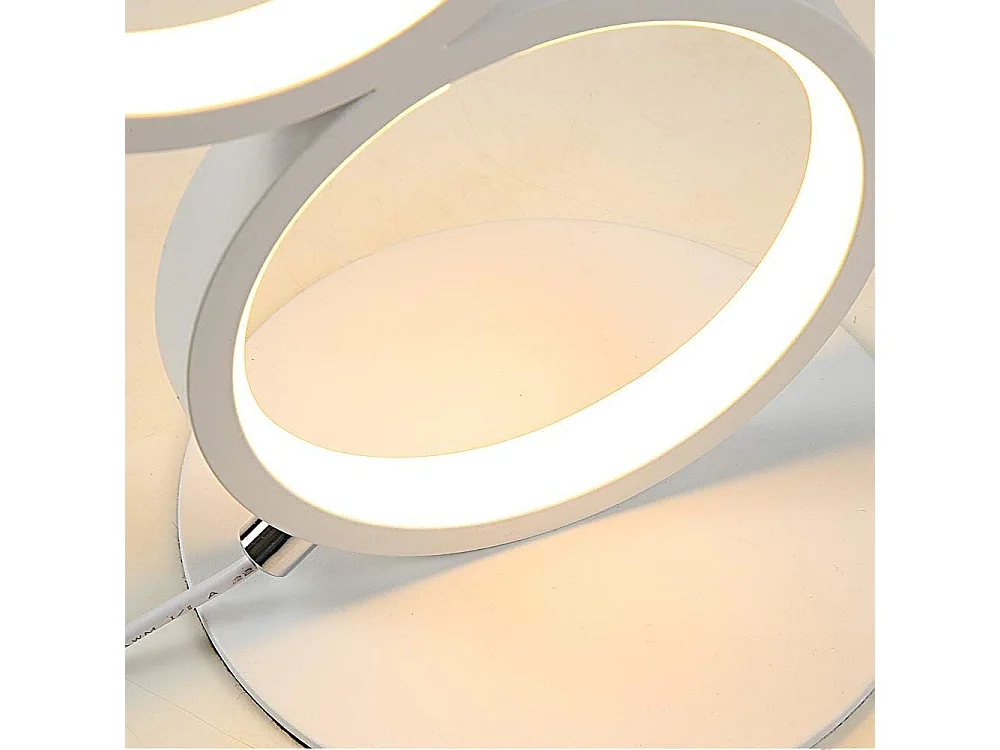 NETTLIFE Verstelbare tafellamp, aanraakbediende nachtlamp, moderne ontwerp, witte aluminiumen metalen ring, studeerkamer.