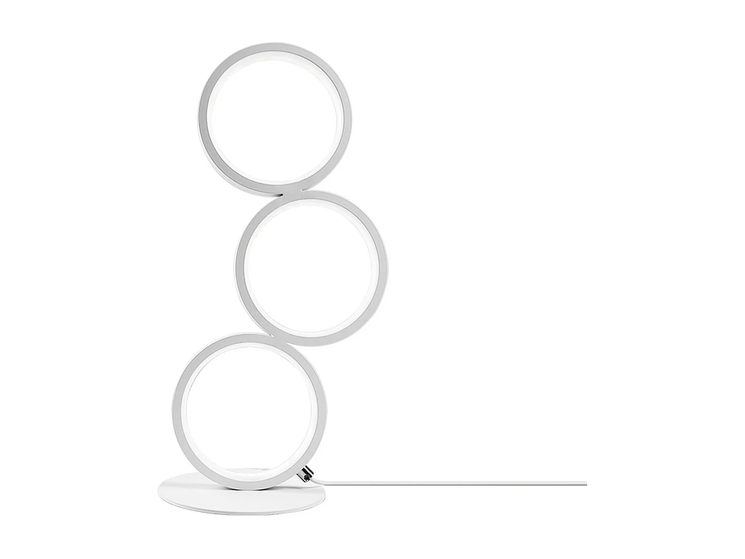 NETTLIFE Verstelbare tafellamp, aanraakbediende nachtlamp, moderne ontwerp, witte aluminiumen metalen ring, studeerkamer.