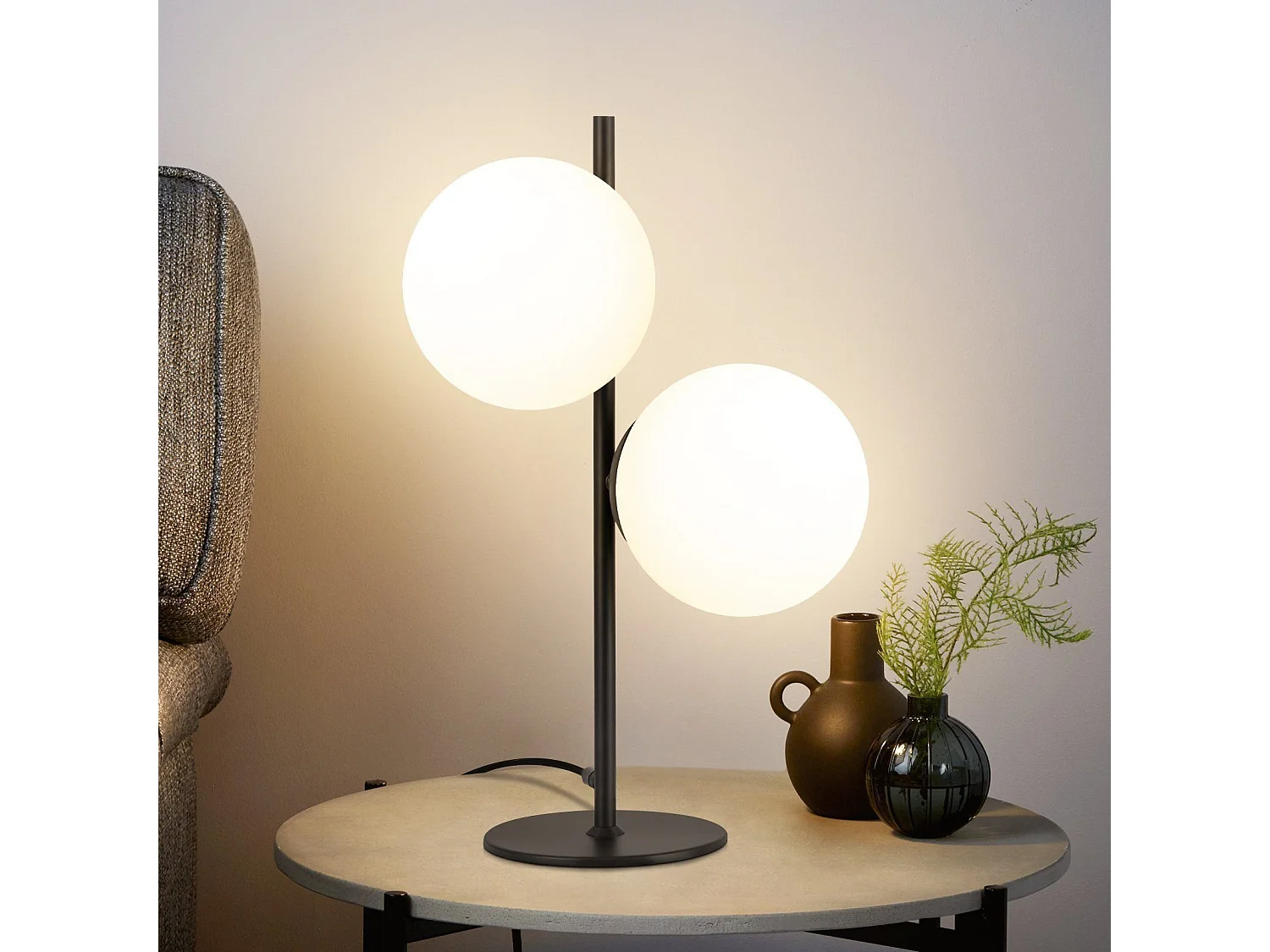 NETTLIFE Tafellamp Nachtlamp Zwart Woonkamer E27 Modern Design Oud - industrieel glas Metaal 2 Gloeilampen