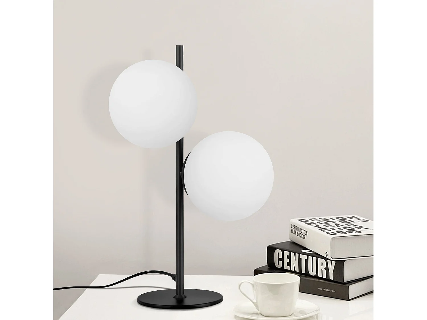 NETTLIFE Tafellamp Nachtlamp Zwart Woonkamer E27 Modern Design Oud - industrieel glas Metaal 2 Gloeilampen