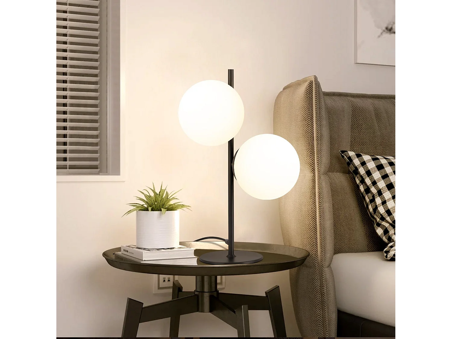 NETTLIFE Tafellamp Nachtlamp Zwart Woonkamer E27 Modern Design Oud - industrieel glas Metaal 2 Gloeilampen