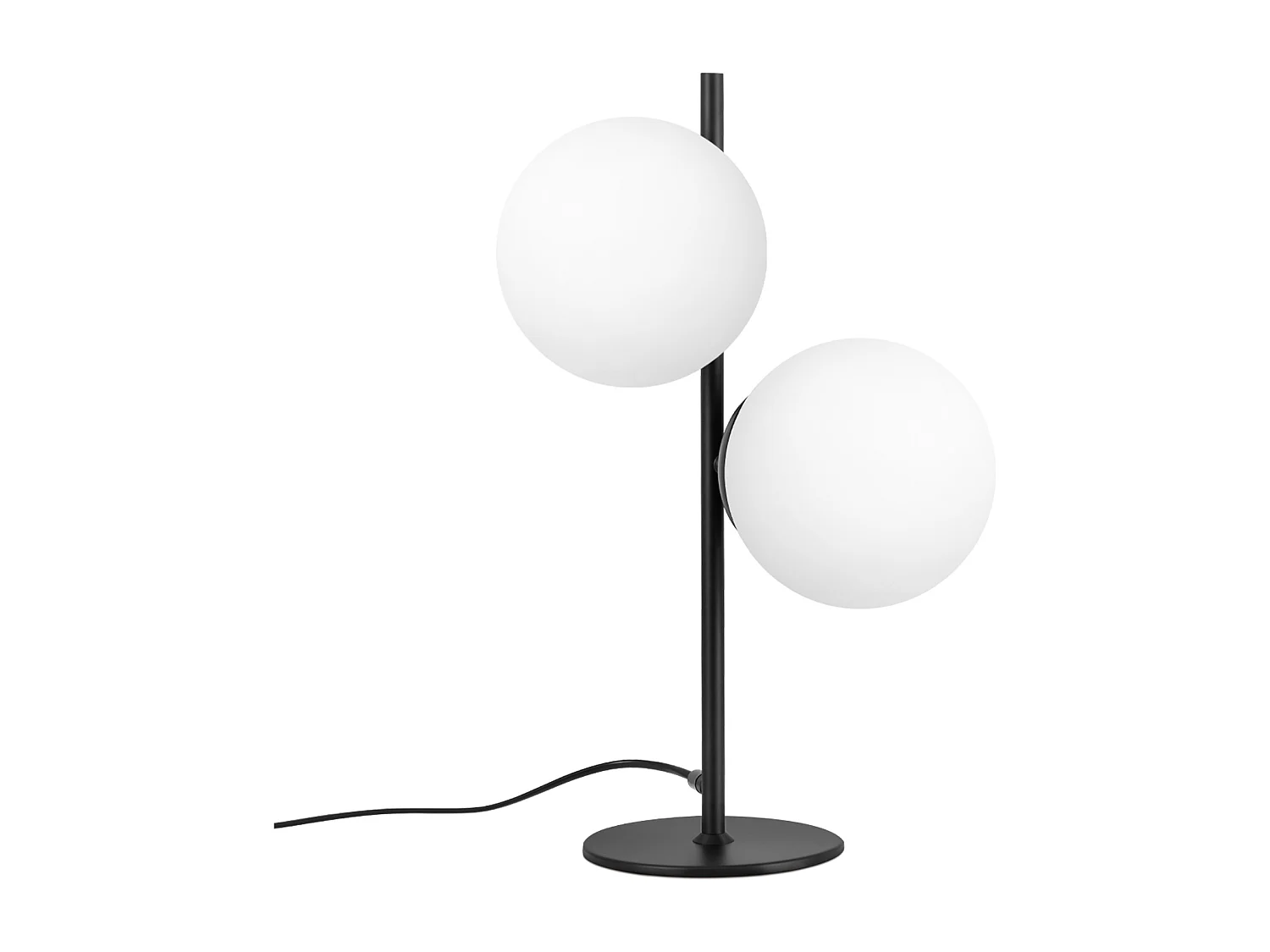 NETTLIFE Tischlampe Nachttischlampe Schwarz Wohnzimmer E27 Modernes Design Glas Industrial Vintage Metall 2-flammig