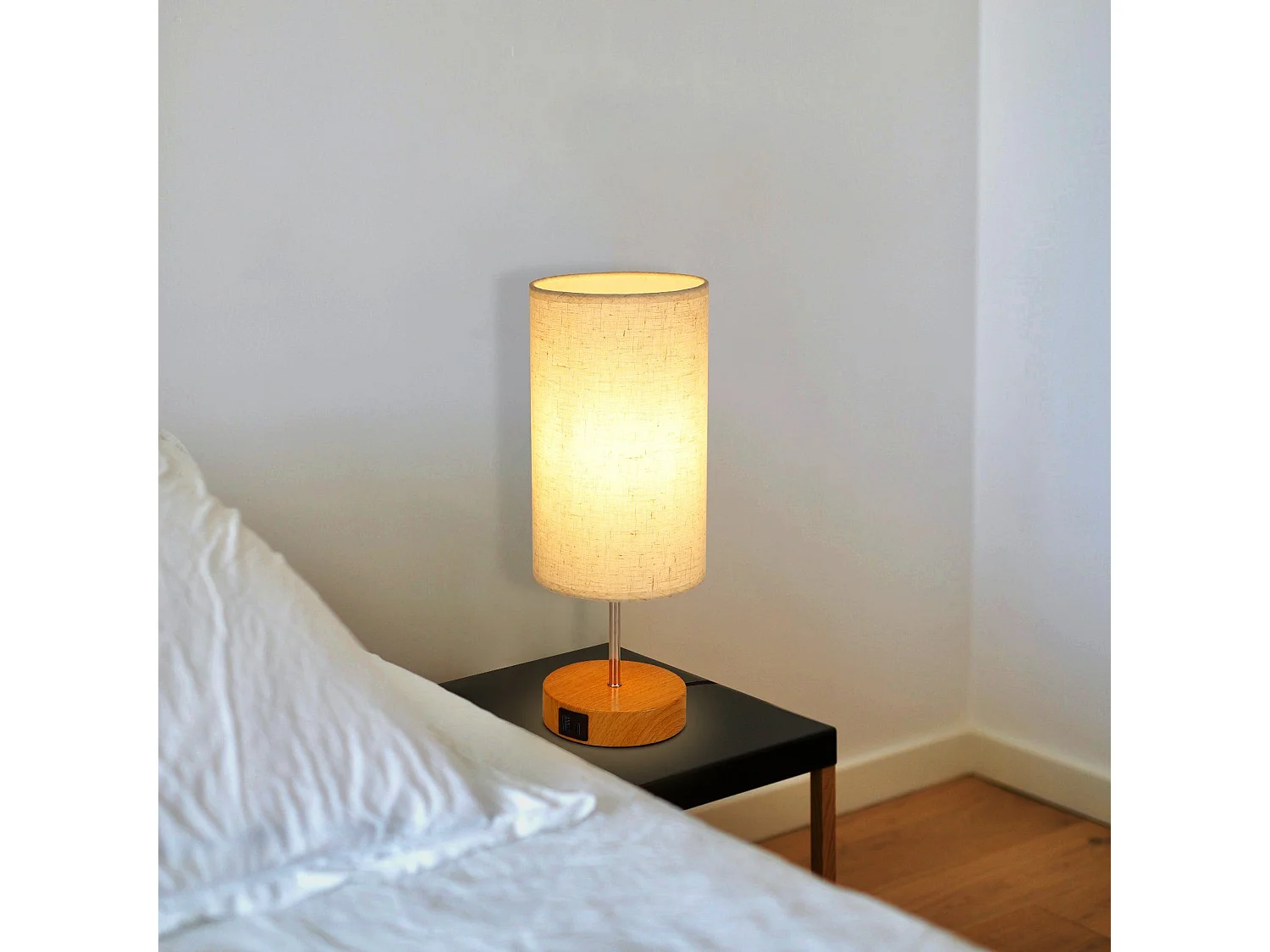 NETTLIFE 2 x Dimbare Touch Tafellamp E27 Bedlamp Woonkamer Moderne Stoffen Lampenkap