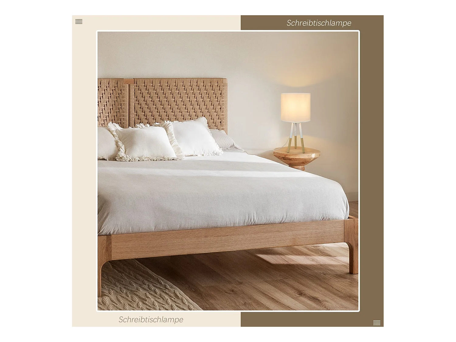 NETTLIFE 2er Set Tischleuchte Modern Nachttischlampe Weiß E27 Metall Design Arbeitszimmer