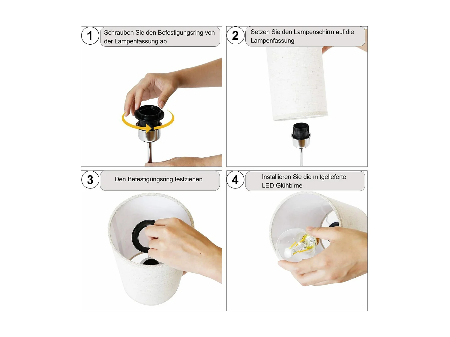 NETTLIFE lámpara de mesilla táctil regulable y con función de carga, lámpara de mesa moderna con USB E27.