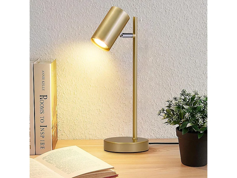 NETTLIFE lampe de chevet lampe de table de salon or pivotante 350° GU10 or en métal bureau