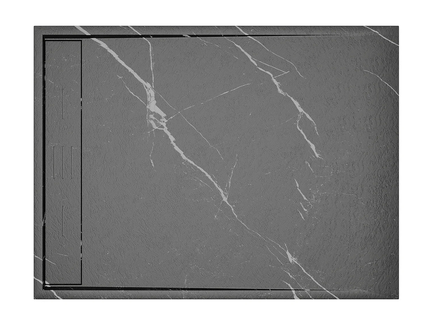 Piatto per doccia da posare o da incasso 140x90cm Resina SMC Bianco marmorizzato - LYROSA