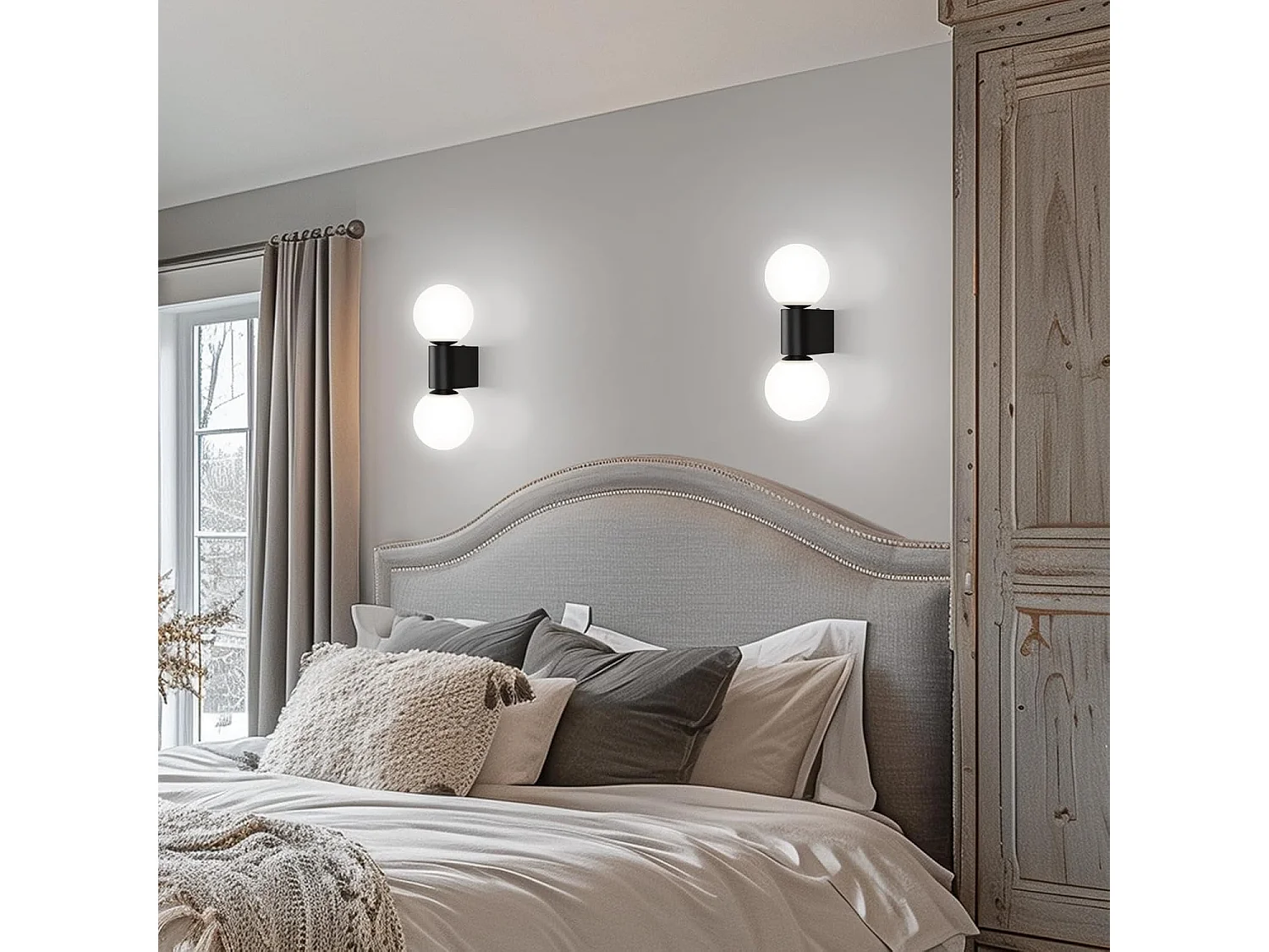 NETTLIFE Moderne binnenwandapparatuur van glas in zwart - wit, maximaal 2 gloeilampen van 25W G9 (zonder gloeilamp)