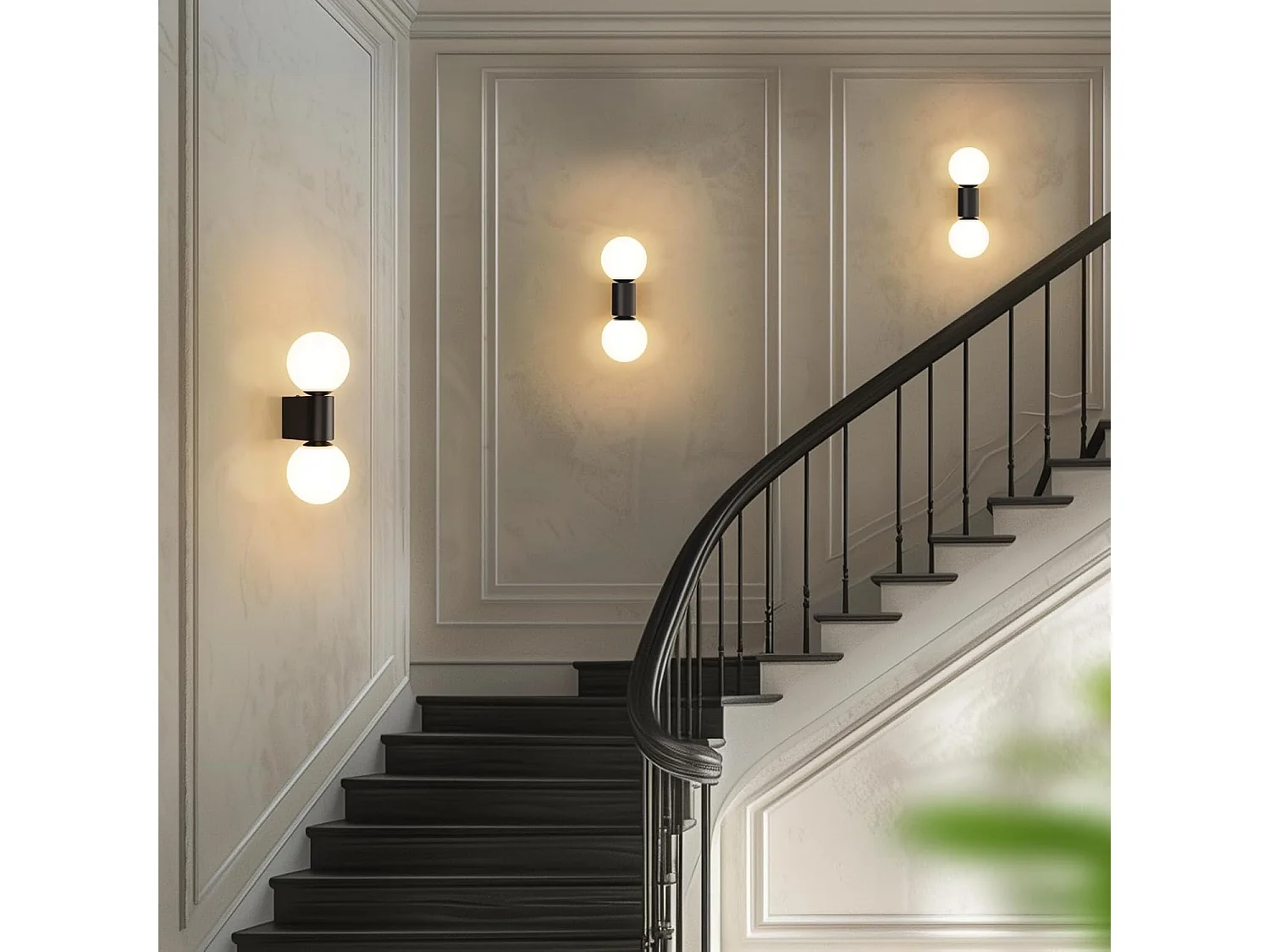 NETTLIFE Moderne binnenwandapparatuur van glas in zwart - wit, maximaal 2 gloeilampen van 25W G9 (zonder gloeilamp)