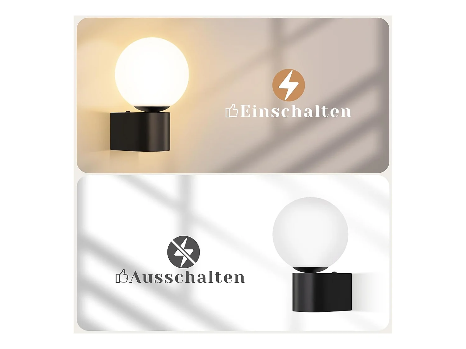 Applique Murale Salon Moderne Applique Intérieur Noir Blanc Avec Douille G9 Max.