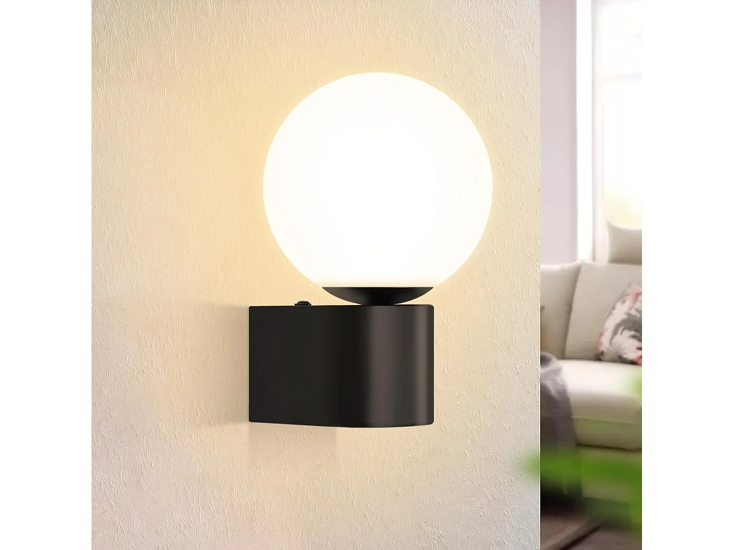 NETTLIFE Applique murale salon moderne applique intérieur noir blanc avec douille G9 Max.