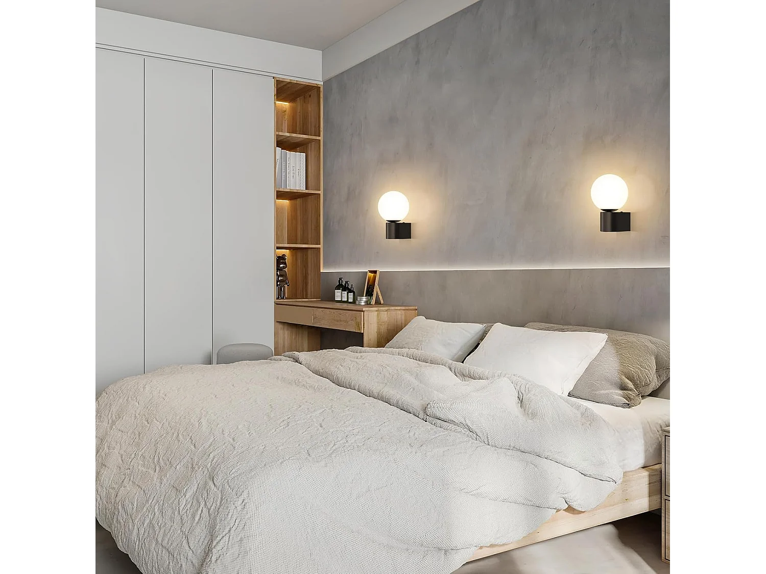 NETTLIFE Applique murale salon moderne applique intérieur noir blanc avec douille G9 Max.