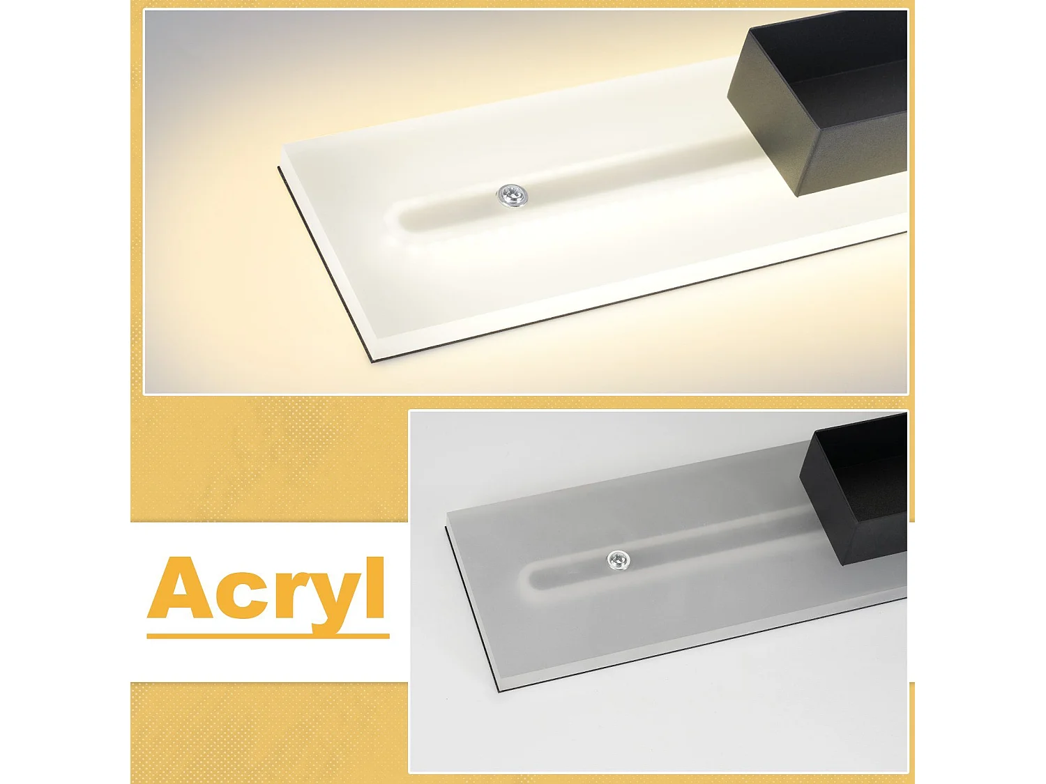 NETTLIFE, Aplicación mural exterior LED: 100 cm, lámpara exterior de 26W, 4000K, aplicación mural moderna negra, IP65.