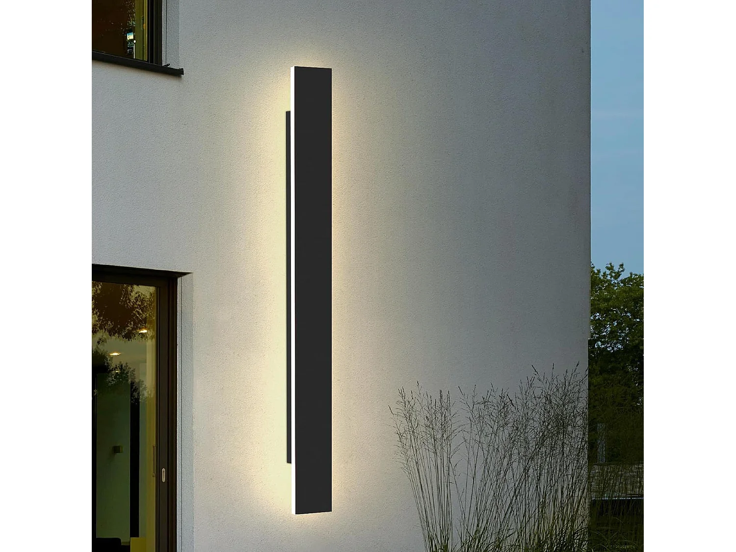 NETTLIFE applique murale extérieure LED : 100CM lampe d'extérieur 26W 4000K applique murale moderne noire IP65