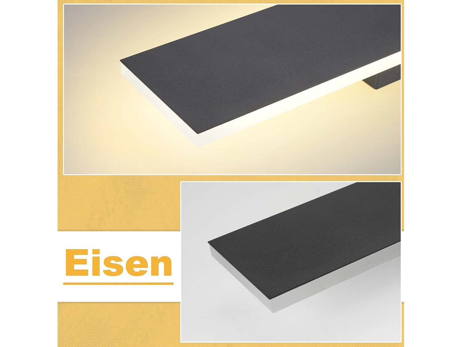 NETTLIFE applique murale extérieure LED : 100CM lampe d'extérieur 26W 4000K applique murale moderne noire IP65