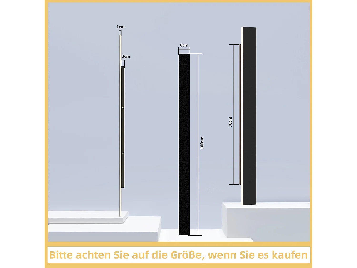 NETTLIFE applique murale extérieure LED : 100CM lampe d'extérieur 26W 4000K applique murale moderne noire IP65