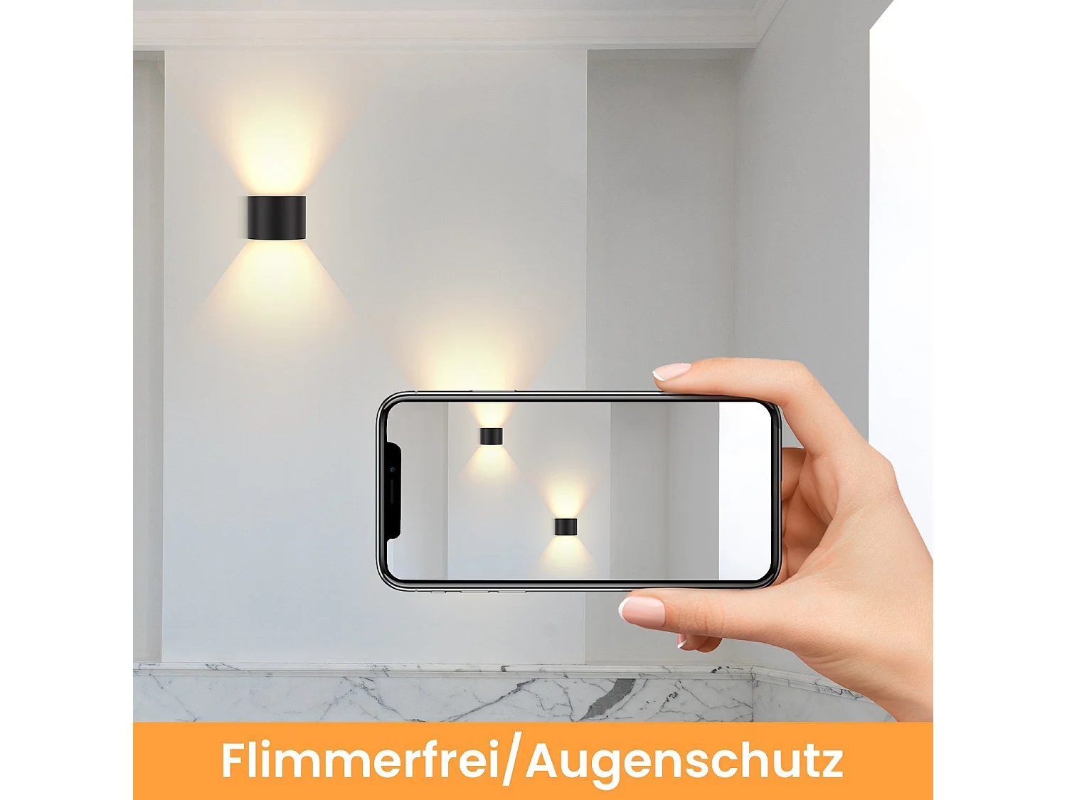 NETTLIFE applique murale extérieure mur LED lampe intérieur extérieur appliques noir haut bas mur 5W IP65 étanche 3000K blanc chaud