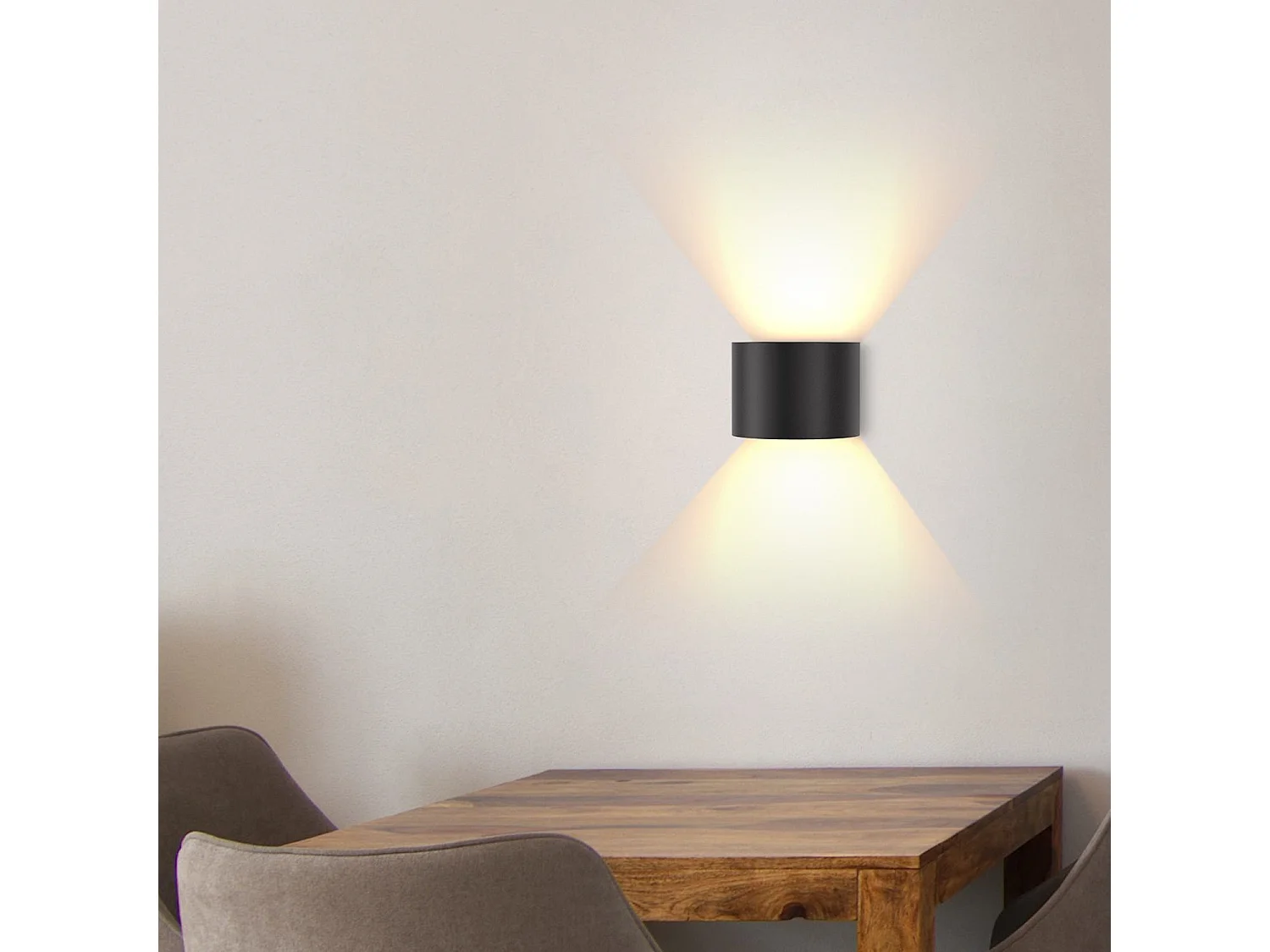 NETTLIFE applique murale extérieure mur LED lampe intérieur extérieur appliques noir haut bas mur 5W IP65 étanche 3000K blanc chaud