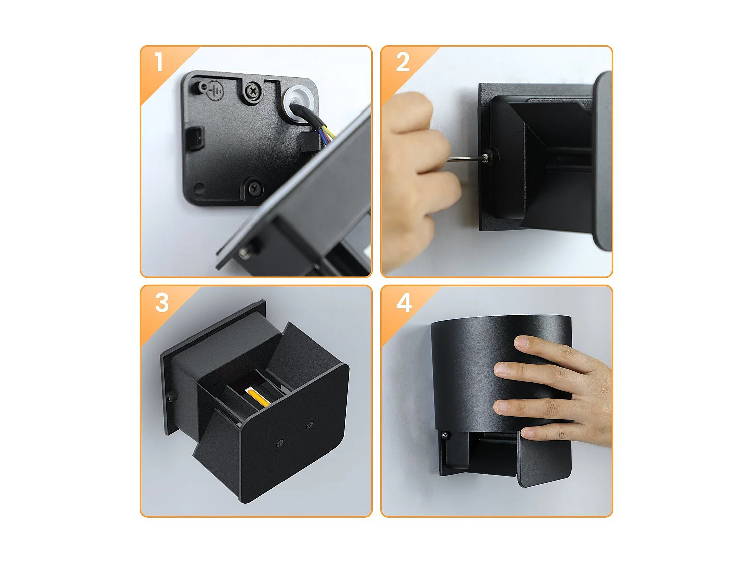 NETTLIFE Zewnętrzna lampa ścienna LED kinkiet wewnętrzne zewnętrzne kinkiety czarny up niski mur 5W IP65 wodoodporny 3000K ciepły biały