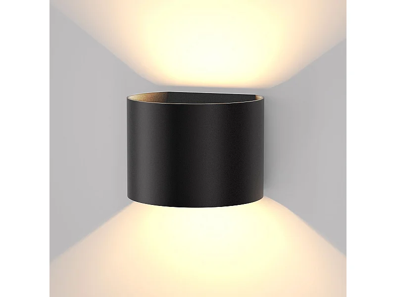 NETTLIFE Wandverlichting buiten, LED muurlamp binnen - buiten, zwarte wandafzetlampen, hoog - laag, muur, 5W, IP65, waterdicht, 3000K, warm wit.