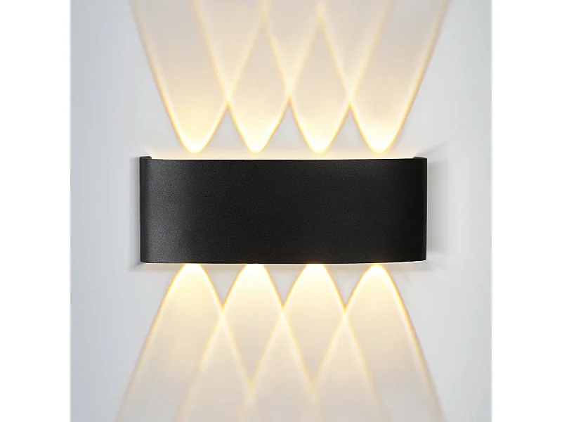 NETTLIFE LED - wandafwerking voor binnen: set van 1 zwarte buitenwandafwerking, loodrecht, 7 W, IP65.