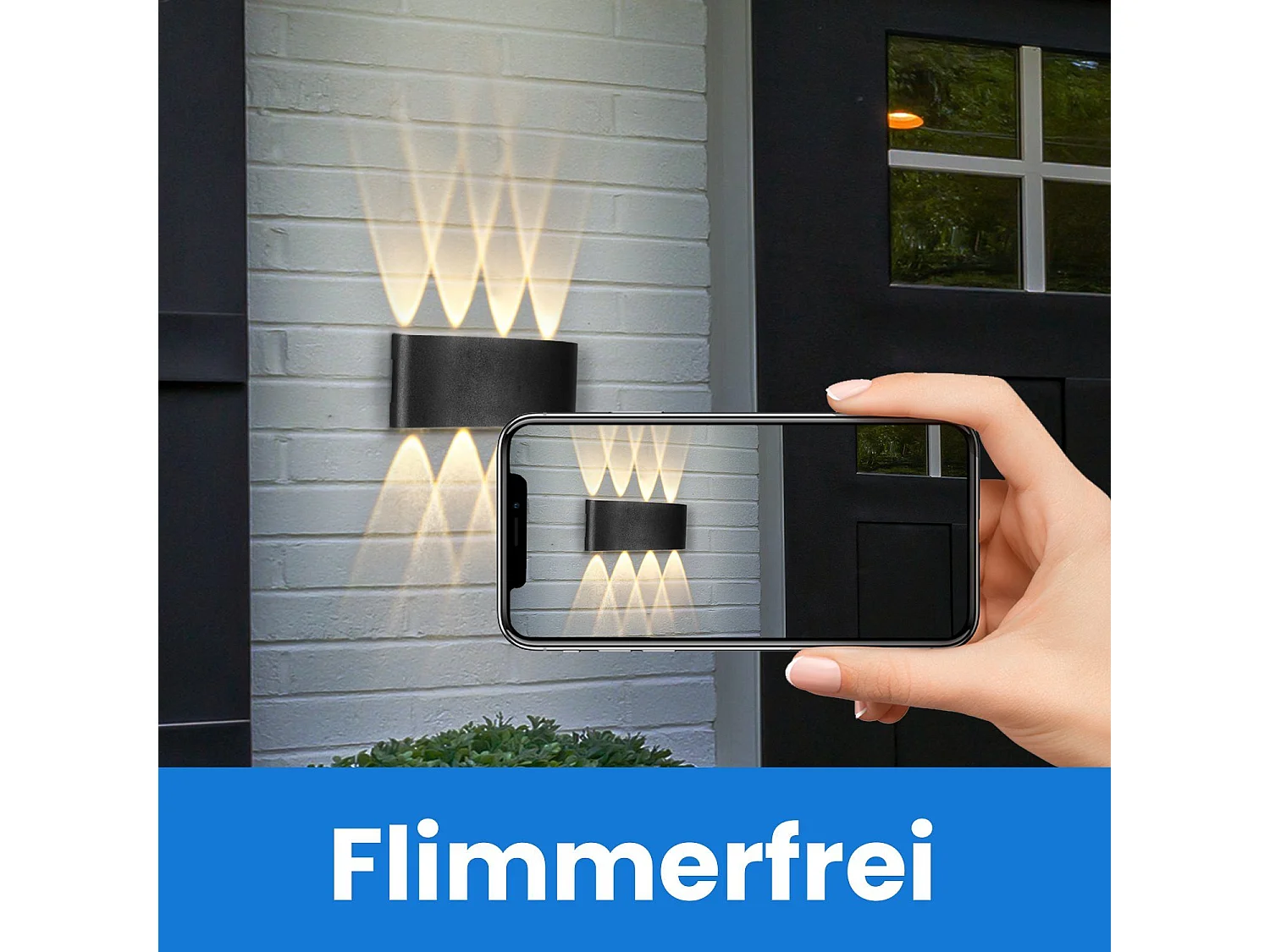 NETTLIFE LED - wandafwerking voor binnen: set van 1 zwarte buitenwandafwerking, loodrecht, 7 W, IP65.