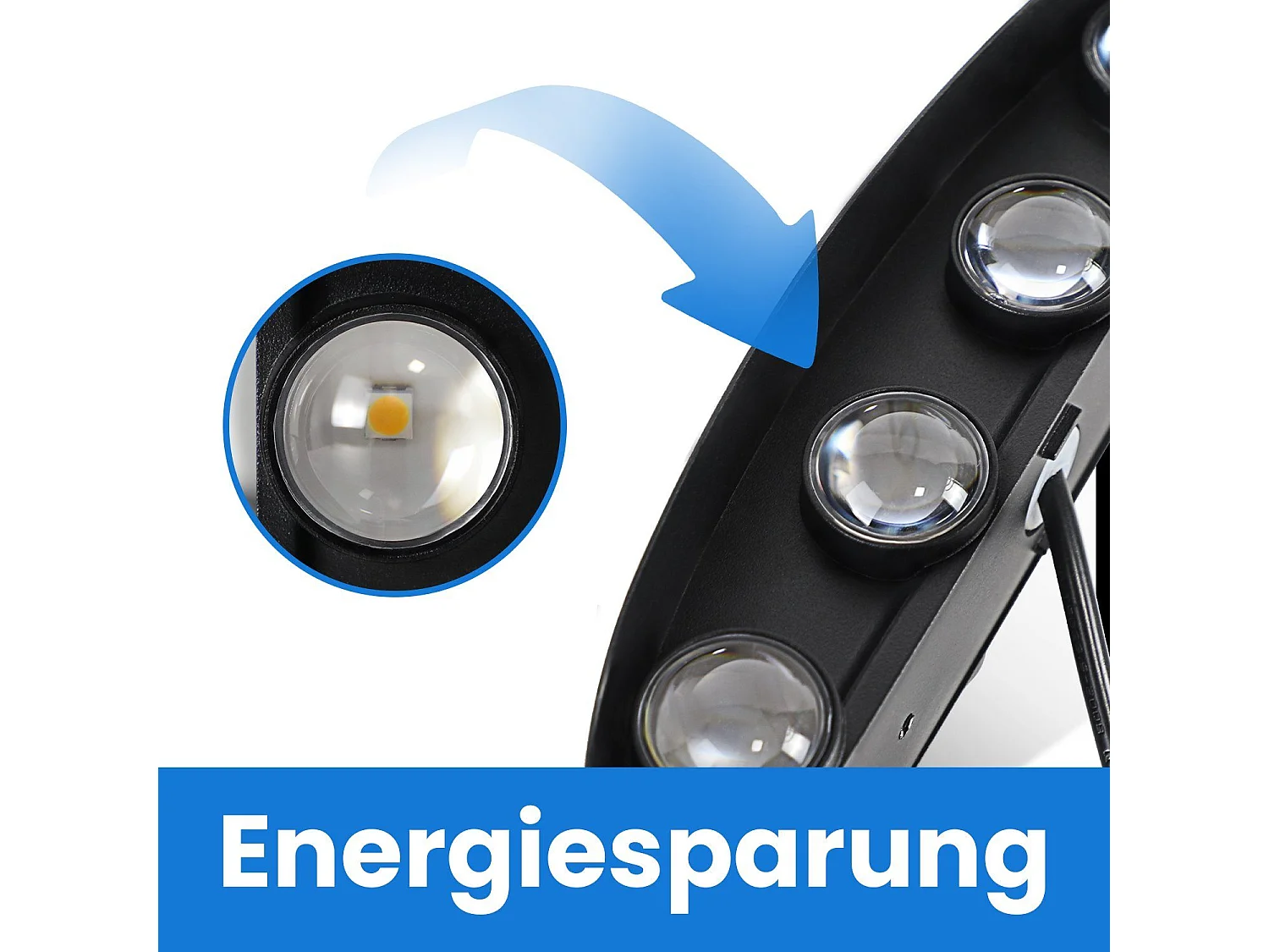NETTLIFE LED - wandafwerking voor binnen: set van 1 zwarte buitenwandafwerking, loodrecht, 7 W, IP65.