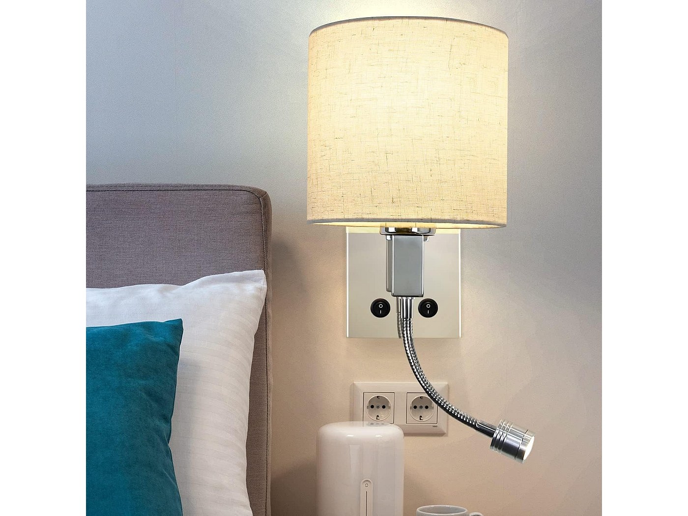 Applique Murale Tete De Lit Avec Interrupteur NETTLIFE Applique LED avec interrupteur, applique murale d'intérieur