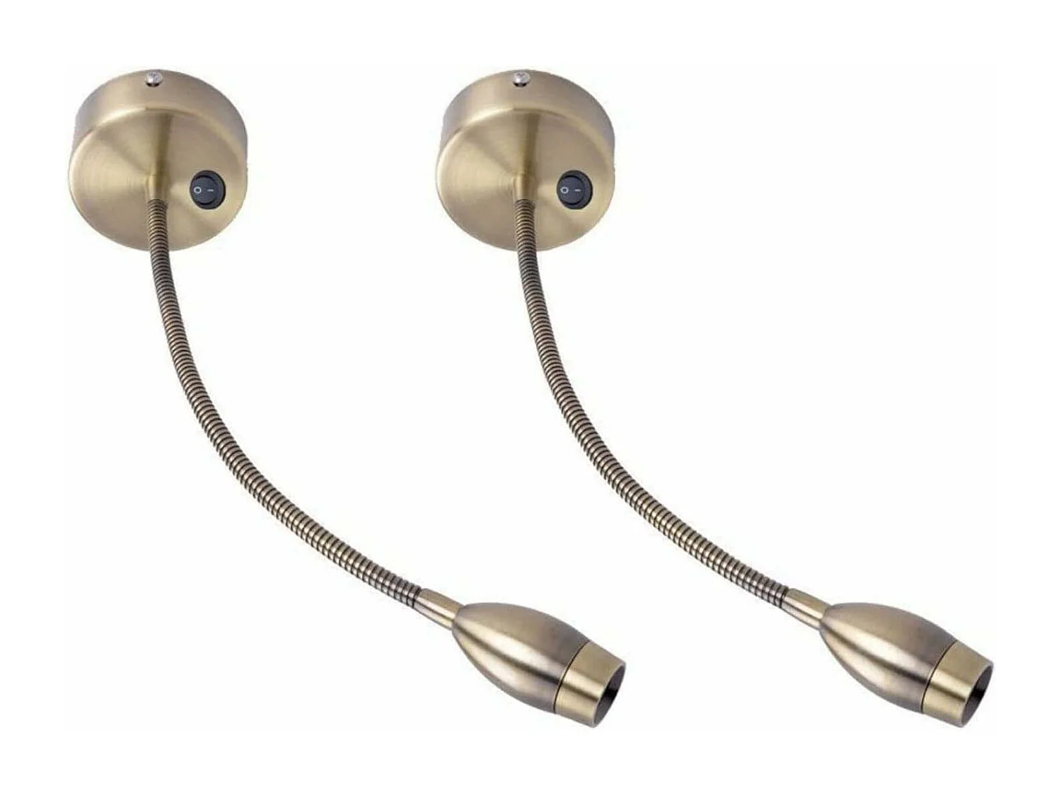 NETTLIFE Wandleseuchte, leeslamp, wandmontage voor bed, 2 schildpadeneikenlampen voor bed, 3 Watt, 3000K, koperen, 360°