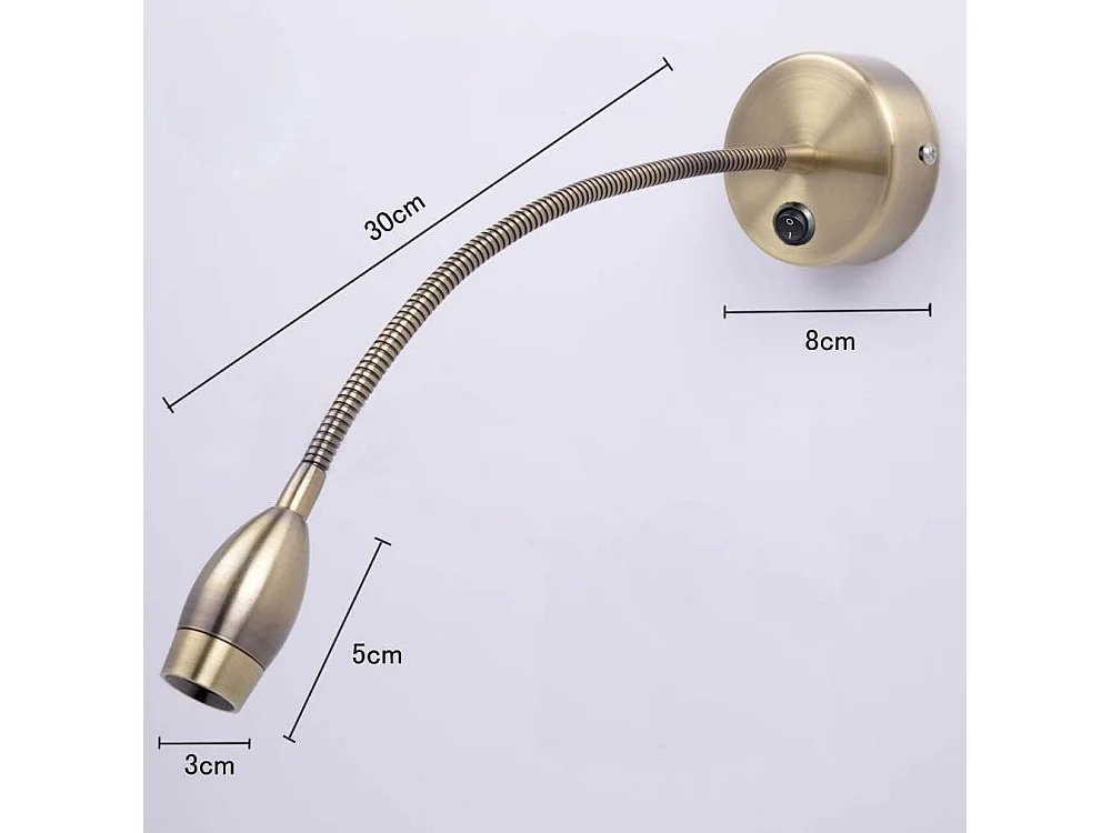 NETTLIFE Wandleseuchte, leeslamp, wandmontage voor bed, 2 schildpadeneikenlampen voor bed, 3 Watt, 3000K, koperen, 360°