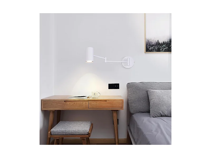 Applique Murale D'intérieur Gu10 à Coucher Spot Mural Appliques Murales Moderne Blanc