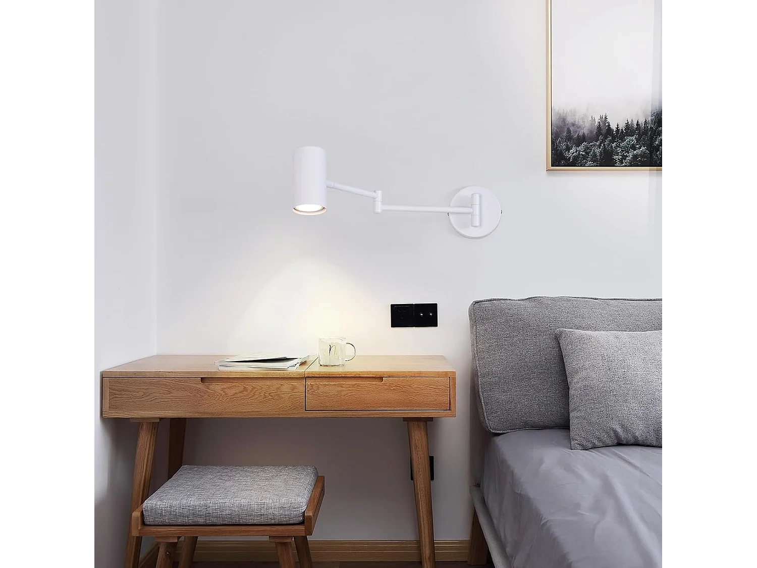 Applique Murale D'intérieur Gu10 à Coucher Spot Mural Appliques Murales Moderne Blanc