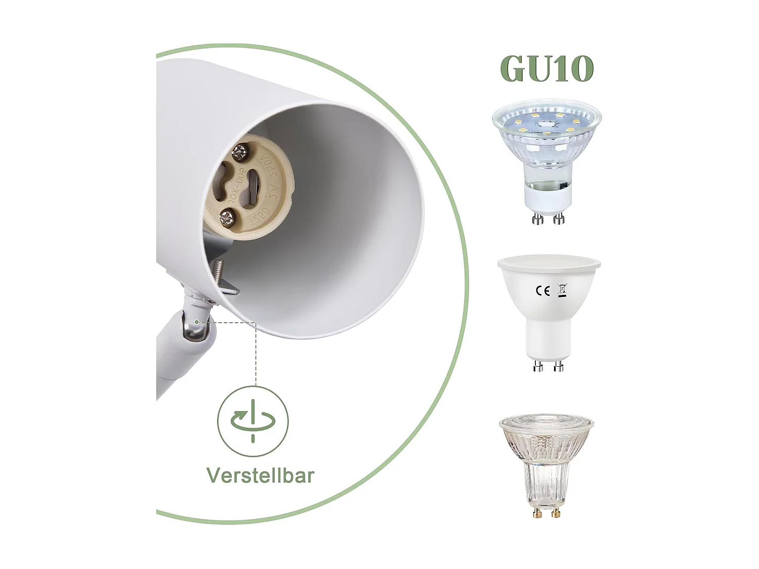 NETTLIFE Applique murale d'intérieur GU10 - lampe de chambre à coucher spot mural appliques murales moderne blanc sans ampoule