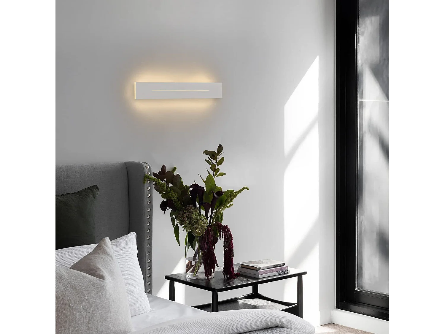 NETTLIFE applique murale LED intérieur 30CM applique moderne blanc chaud 8W éclairage mural