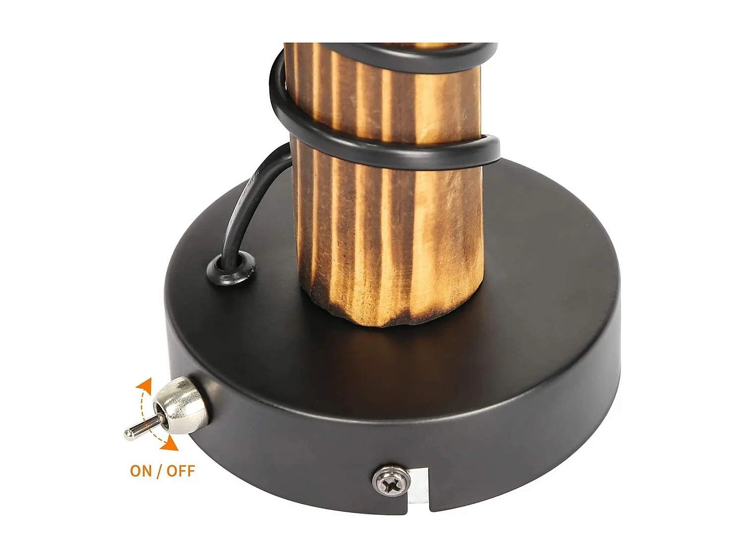 NETTLIFE Vintage Retro Holz Innen Wandleuchte mit Schalter Industrie Design E27 Schwarz Wandstrahler mit Metall