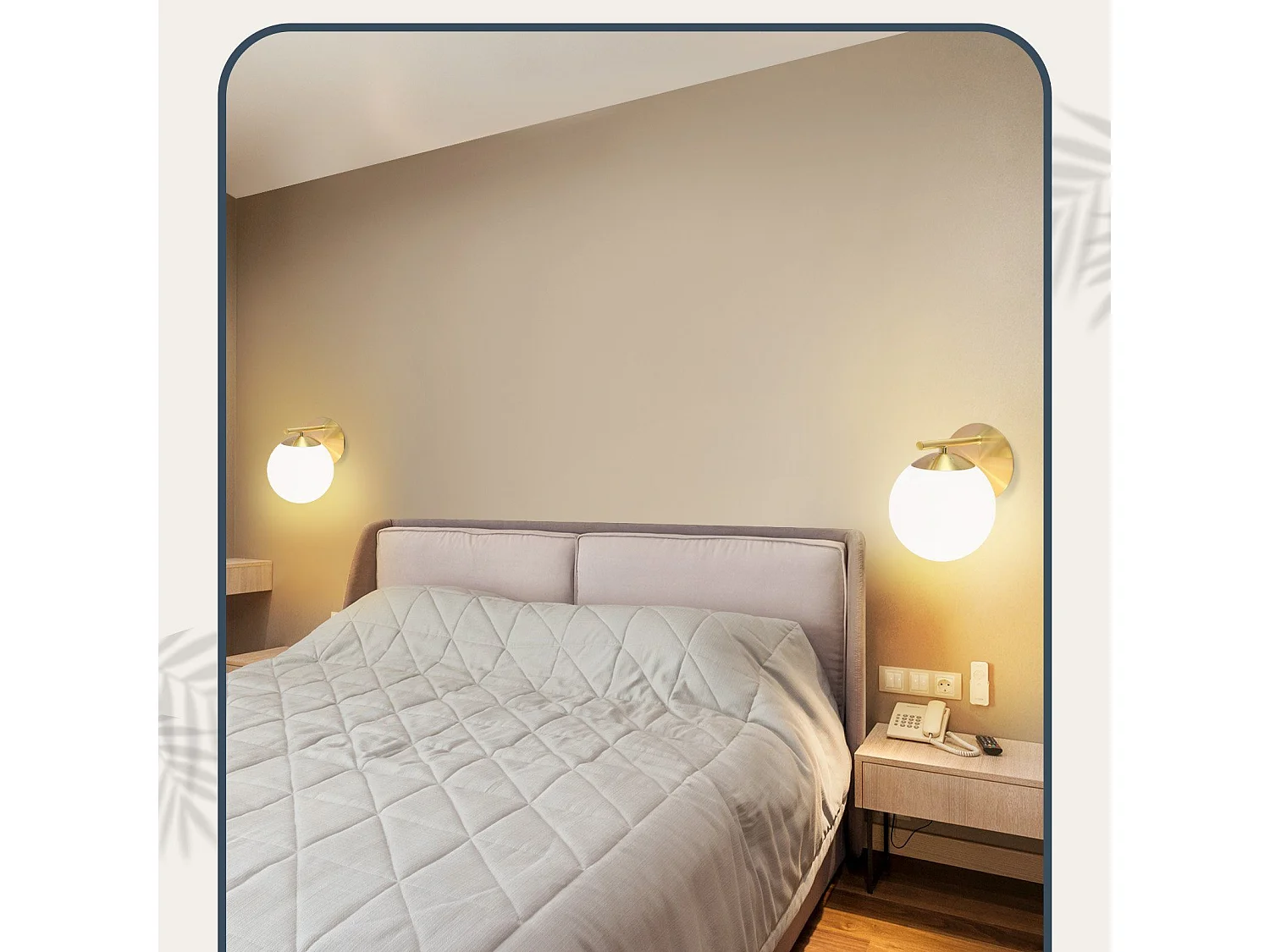 NETTLIFE Applique Murale Intérieur Chambre Couloir Lampe Boule de Verre Doré Vintage E27 Lampe de Chevet en Métal