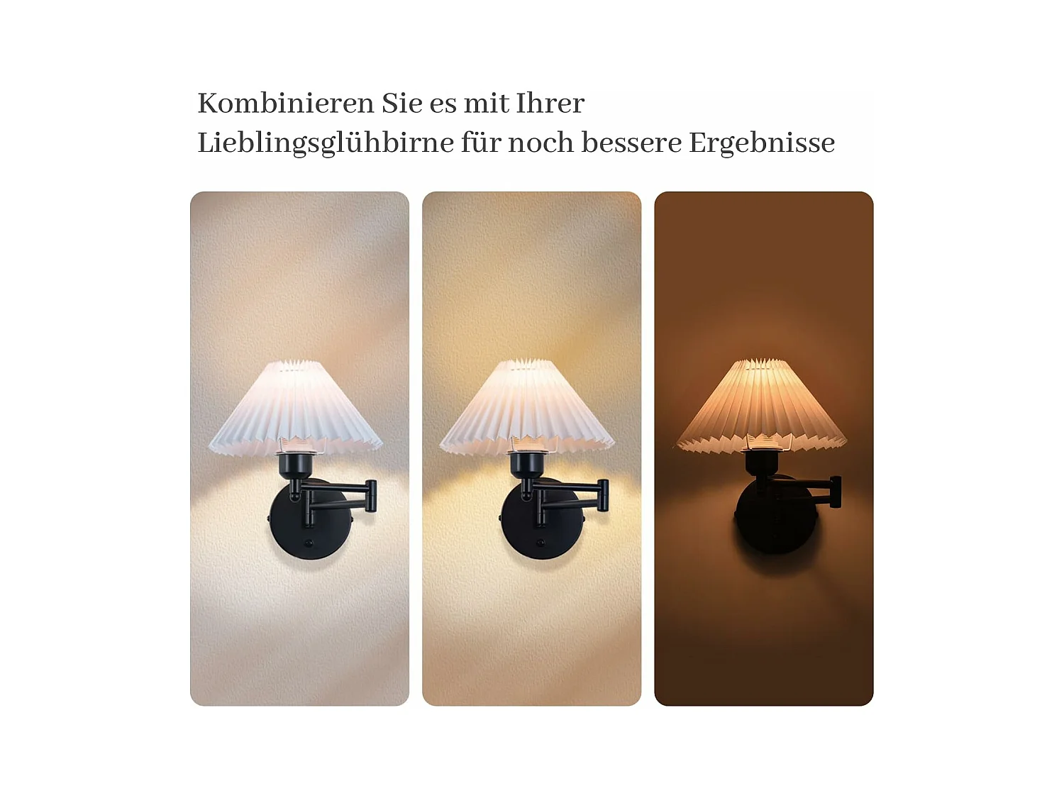 Lot De 2 Appliques Applique D'intérieur Vintage E27 Abat-jour Rétro Éclairage Mural Orientable 40w