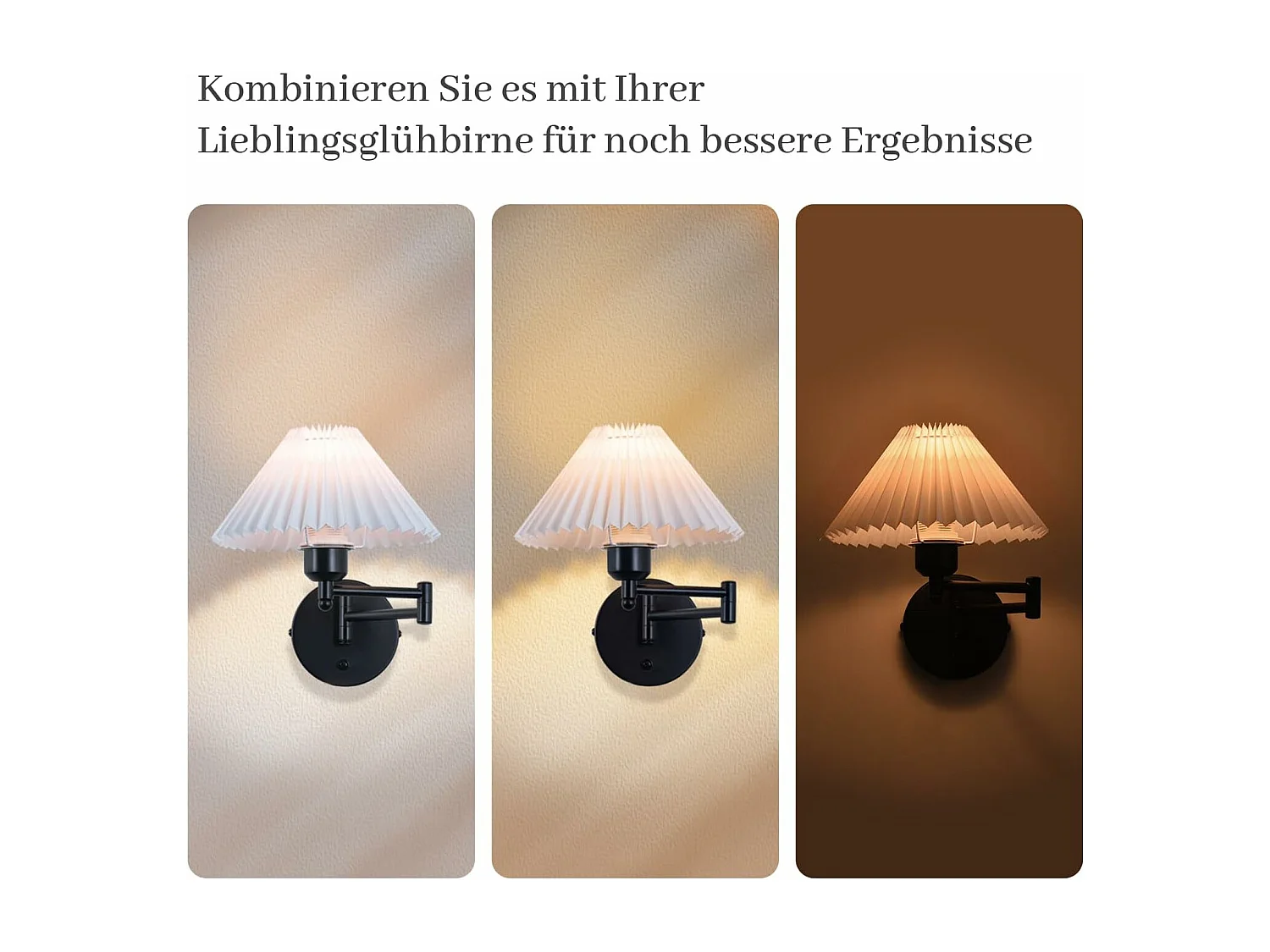 NETTLIFE Lot de 2 appliques applique d'intérieur vintage : E27 abat-jour rétro éclairage mural orientable 40W.MAX blanc sans ampoule