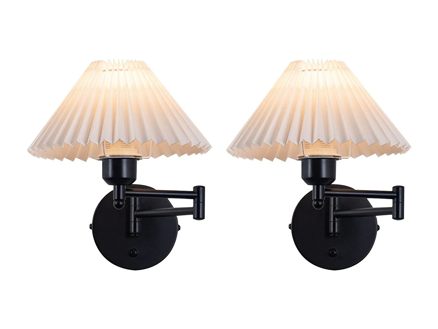 NETTLIFE Lot de 2 appliques applique d'intérieur vintage : E27 abat-jour rétro éclairage mural orientable 40W.MAX blanc sans ampoule