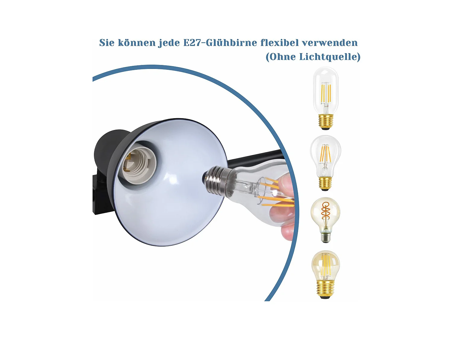 NETTLIFE applique intérieure noire E27 lampe de couloir vintage en métal lampe de cage d'escalier design pivotante indirecte avec