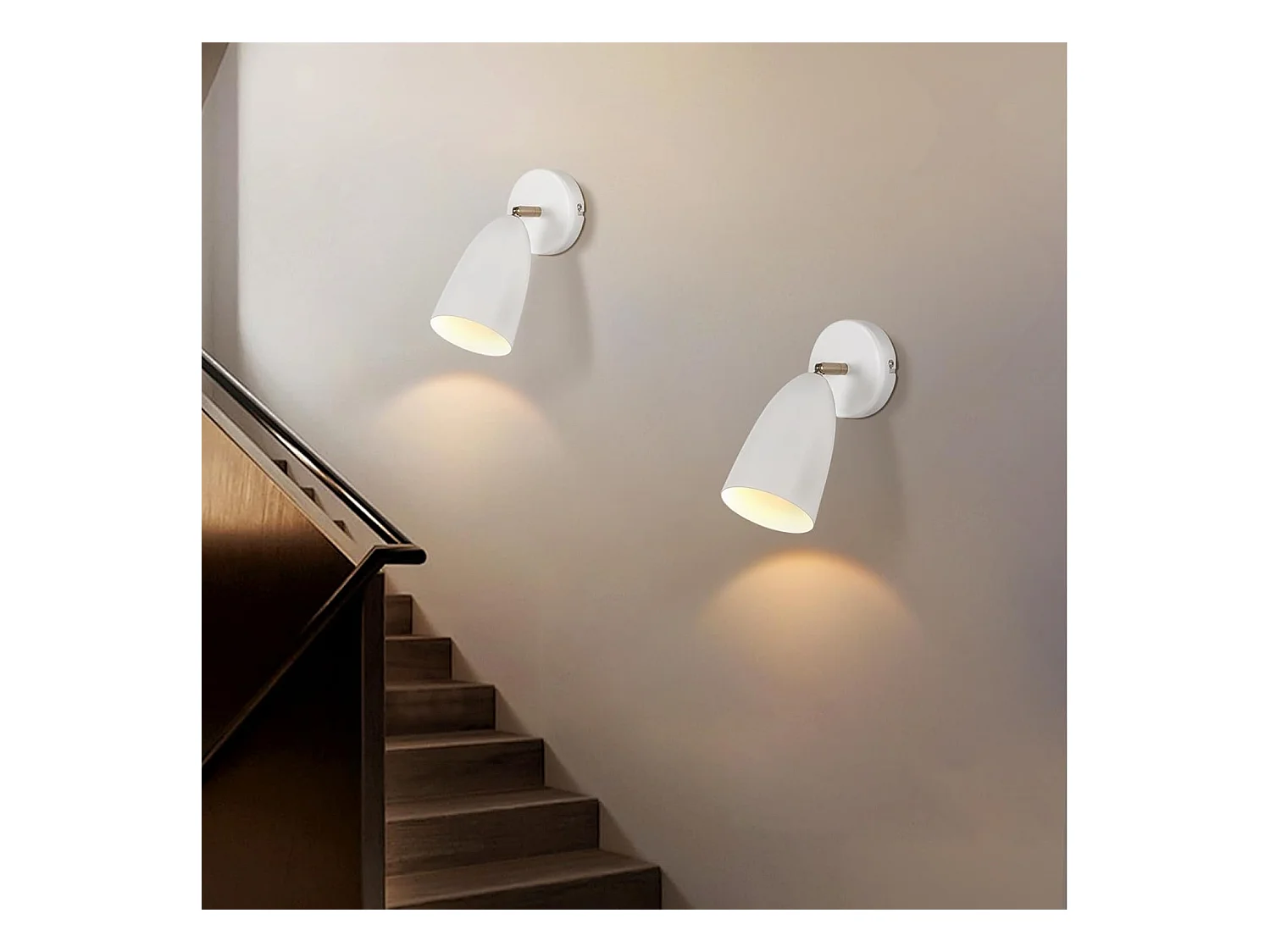 NETTLIFE Wandleuchte für den Innenbereich, Weiß, 2 Stück – Vintage-Retro-Wandstrahler für Schlafzimmer, GU10