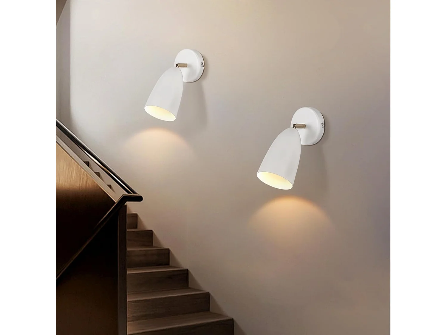 NETTLIFE Wandleuchte für den Innenbereich, Weiß, 2 Stück – Vintage-Retro-Wandstrahler für Schlafzimmer, GU10