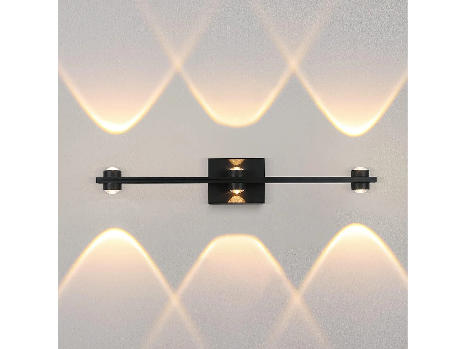 NETTLIFE applique murale LED intérieur noir applique murale éclairage haut vers le bas en métal