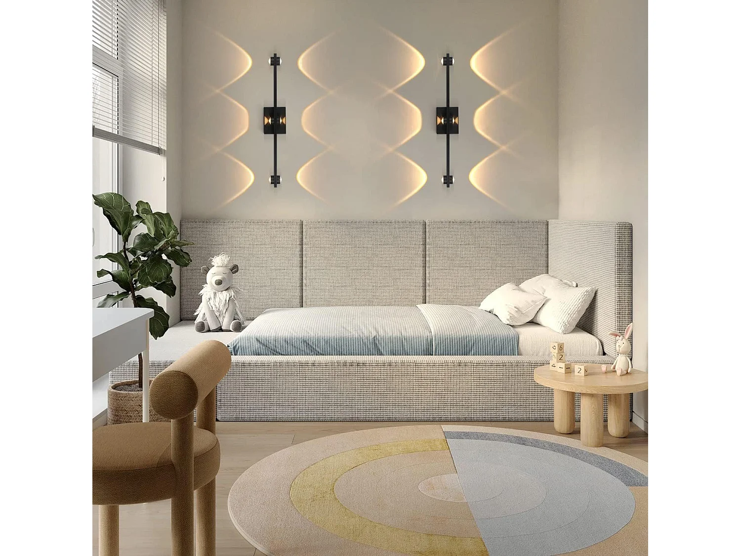 NETTLIFE applique murale LED intérieur noir applique murale éclairage haut vers le bas en métal