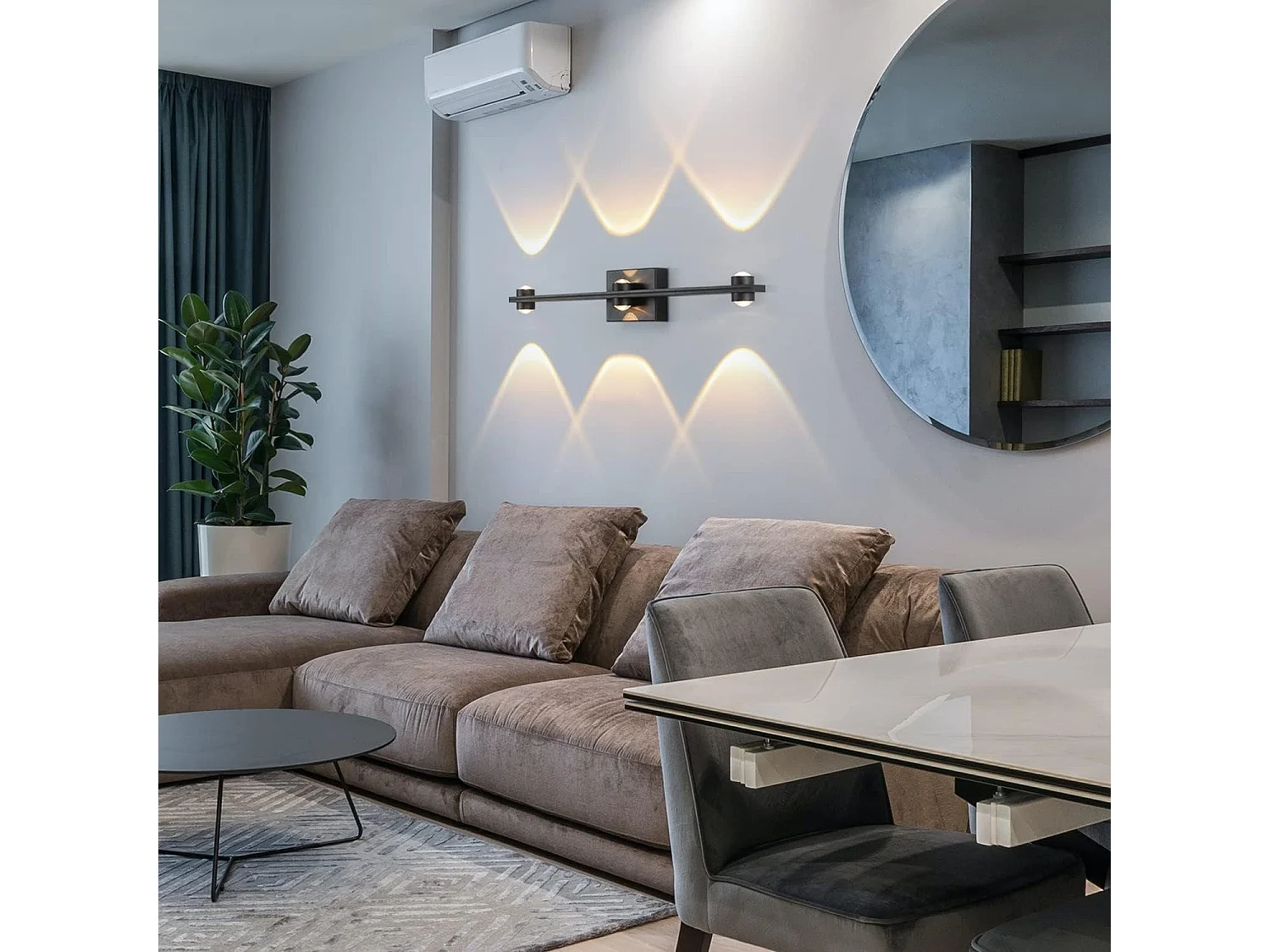 NETTLIFE applique murale LED intérieur noir applique murale éclairage haut vers le bas en métal