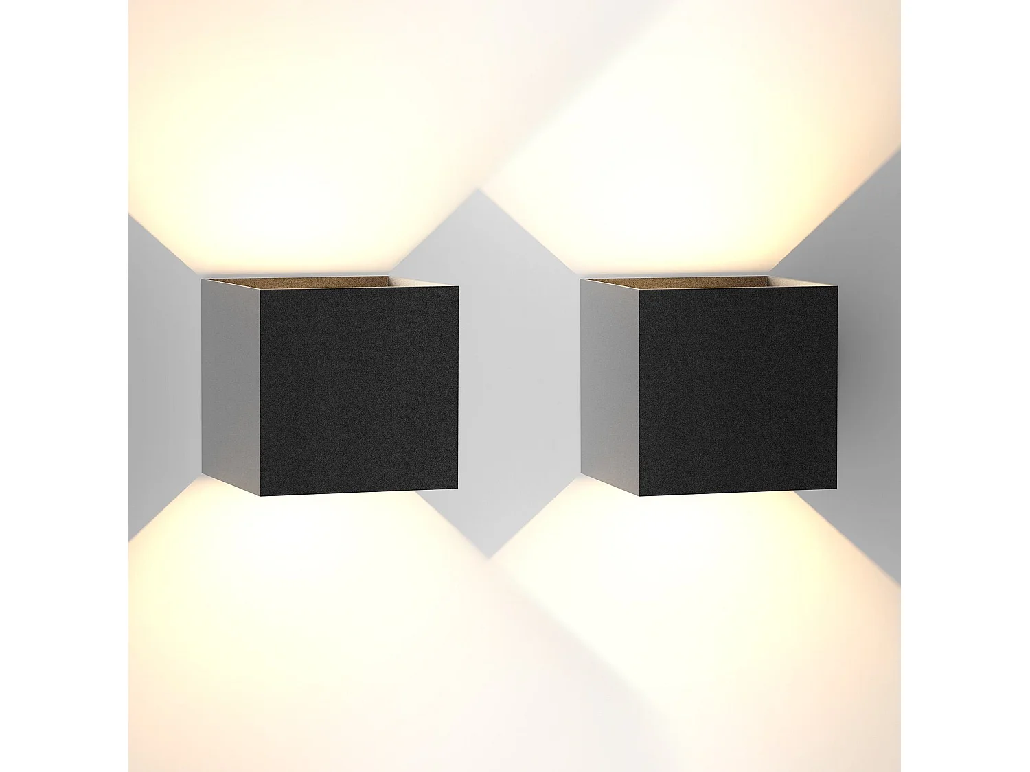 NETTLIFE applique murale LED applique extérieure lot de 2 applique murale extérieure intérieur haut bas éclairage extérieur noir moderne IP65